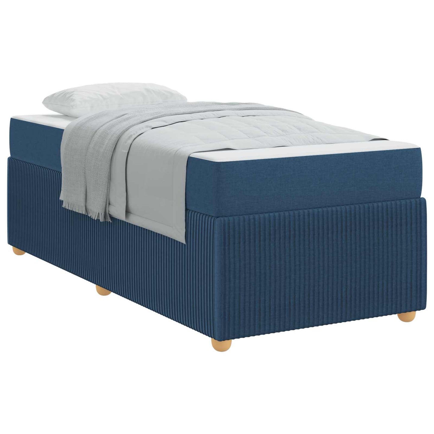 vidaXL Σκελετός Κρεβατιού με στρώμα Μπλε 90 x 200 cm ύφασμα
