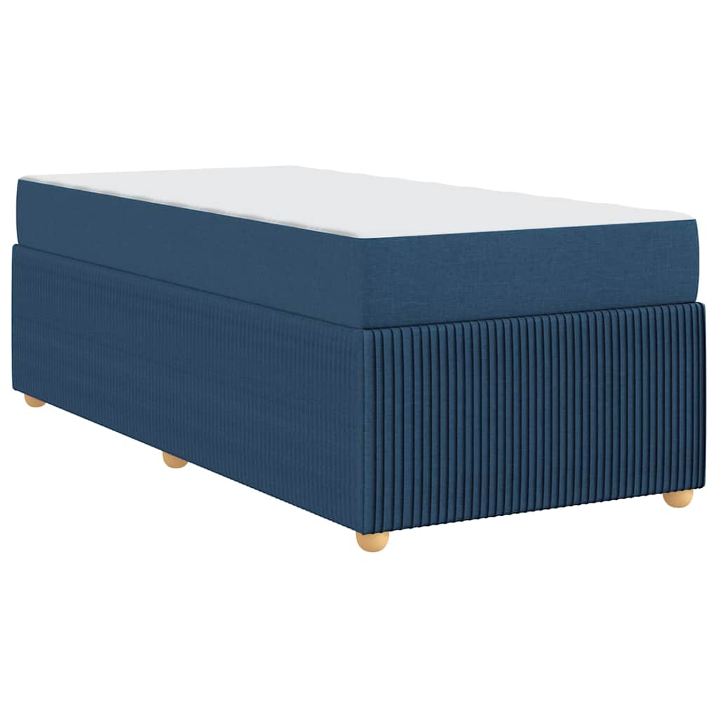 vidaXL Σκελετός Κρεβατιού με στρώμα Μπλε 90 x 200 cm ύφασμα