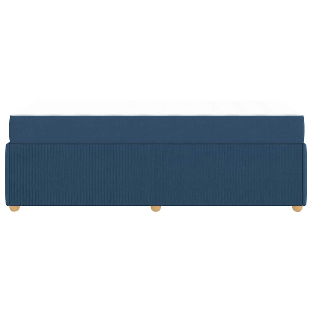 vidaXL Σκελετός Κρεβατιού με στρώμα Μπλε 90 x 200 cm ύφασμα