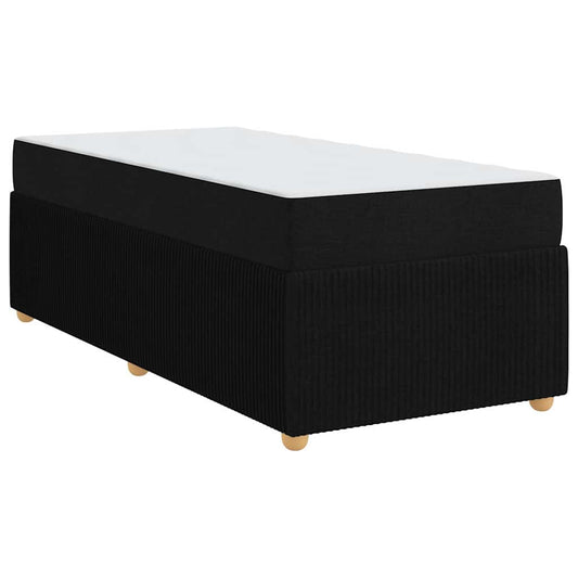 vidaXL Σκελετός κρεβατιού με στρώμα Μαύρο 100 x 200 cm ύφασμα