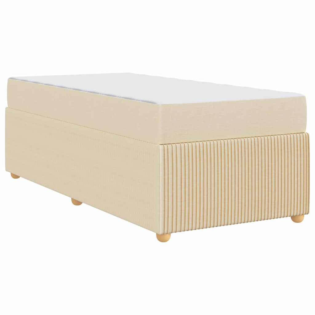 vidaXL Σκελετός Κρεβατιού με στρώμα Κρεμ 100 x 200 cm ύφασμα