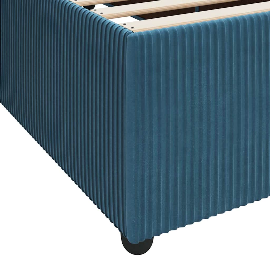 vidaXL Σκελετός Κρεβατιού με στρώμα Μπλε 100 x 200 cm ύφασμα