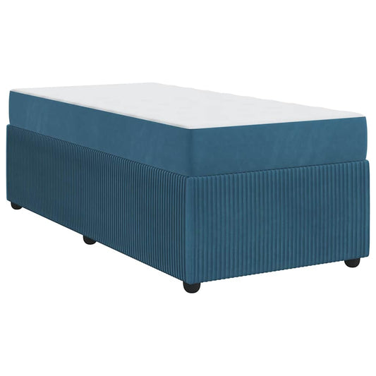 vidaXL Σκελετός κρεβατιού με στρώμα Μπλε 100 x 200 cm Βελούδο
