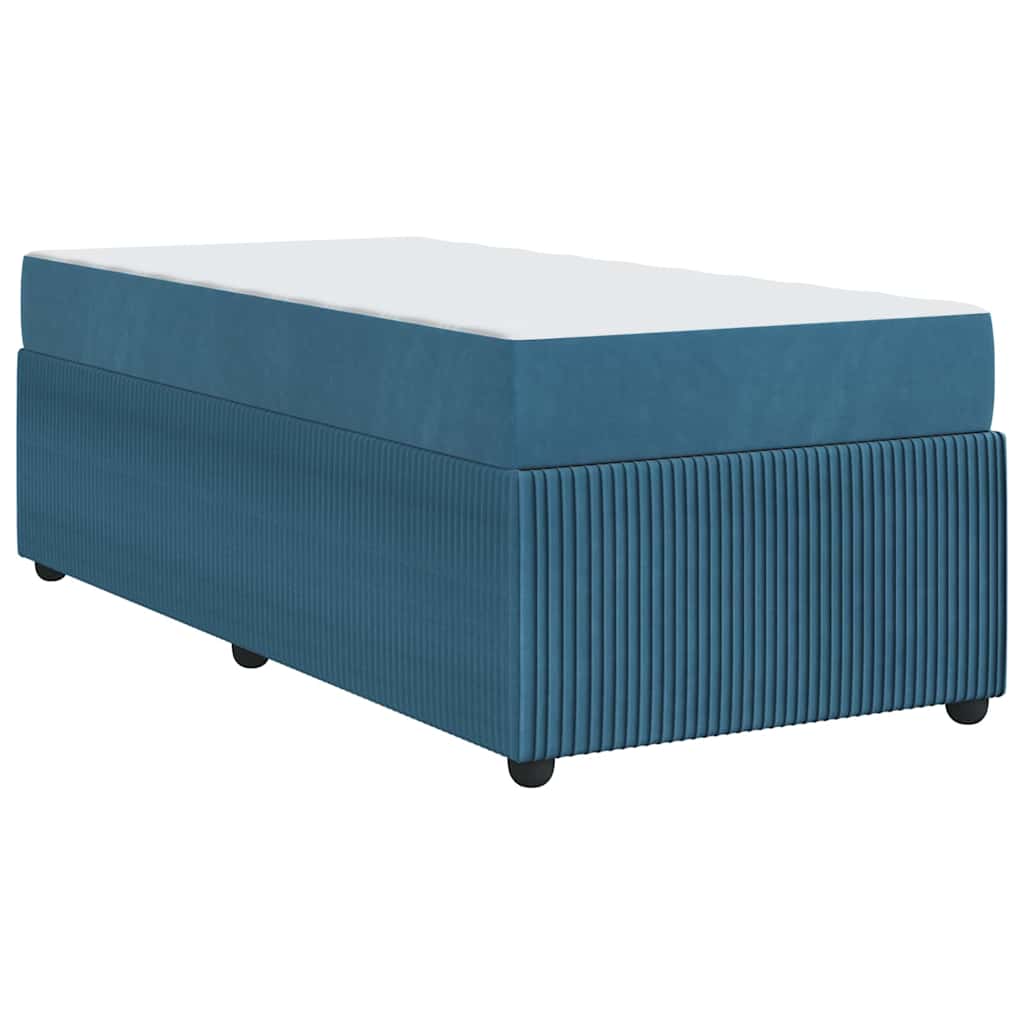 vidaXL Σκελετός Κρεβατιού με στρώμα Μπλε 100 x 200 cm ύφασμα