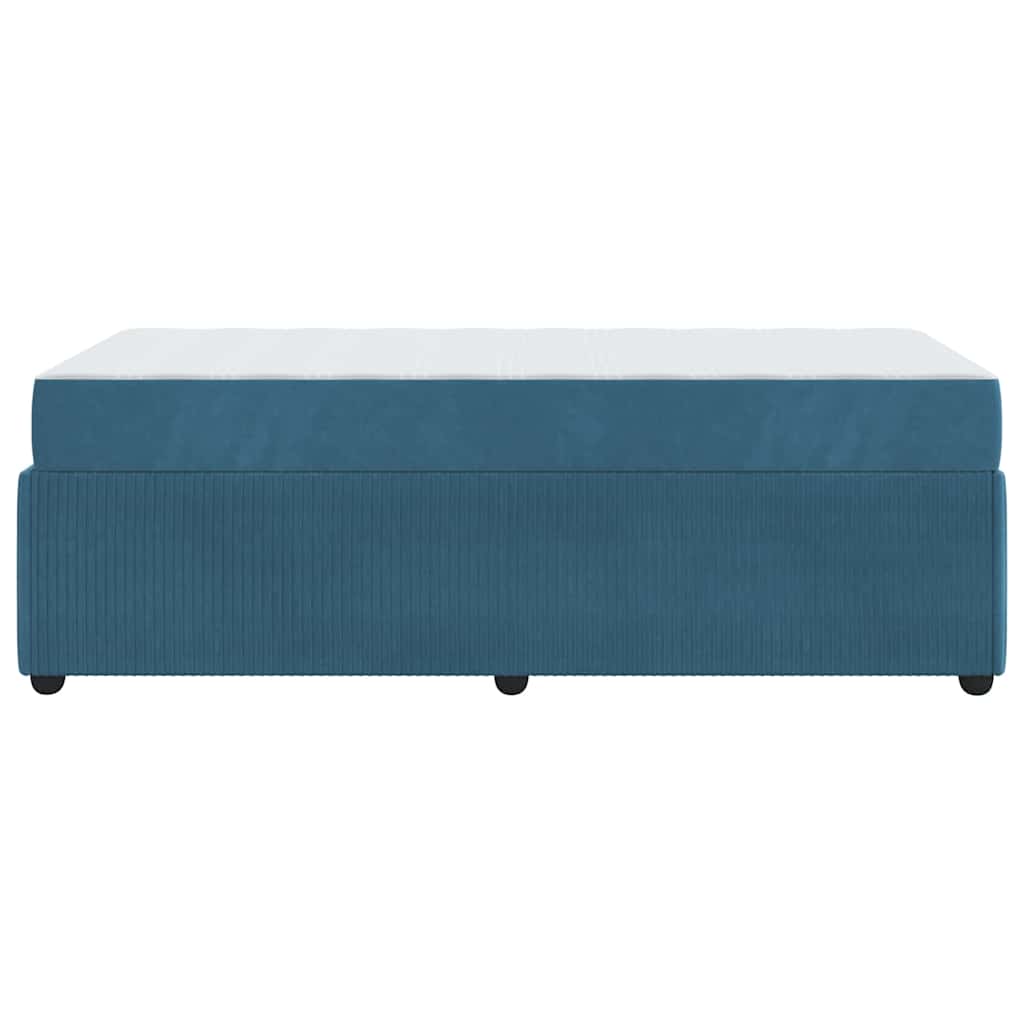 vidaXL Σκελετός Κρεβατιού με στρώμα Μπλε 100 x 200 cm ύφασμα