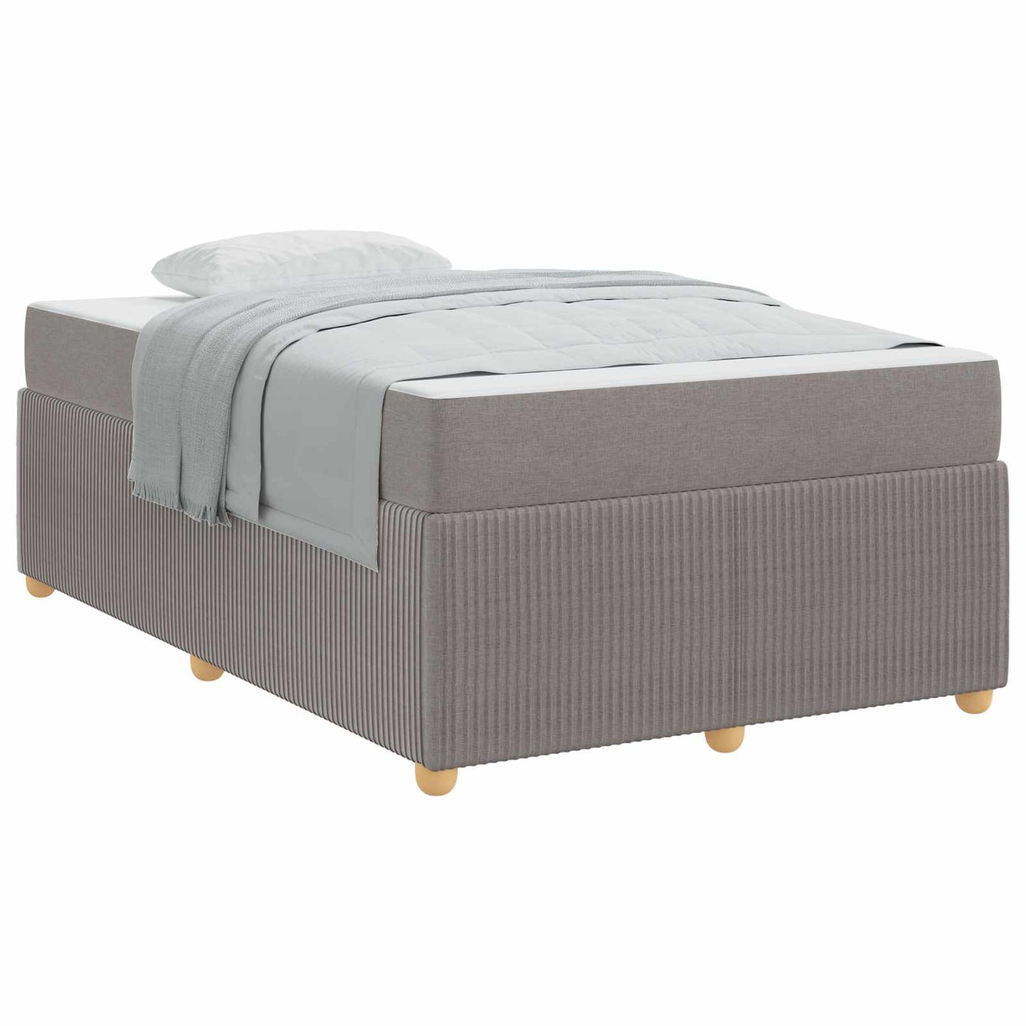 vidaXL Σκελετός Κρεβατιού με στρώμα Taupe 120 x 190 cm ύφασμα