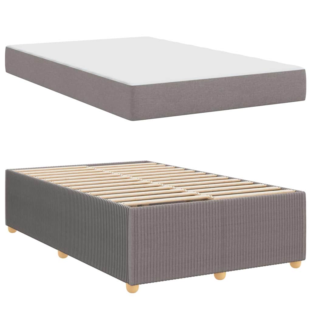 vidaXL Σκελετός Κρεβατιού με στρώμα Taupe 120 x 190 cm ύφασμα
