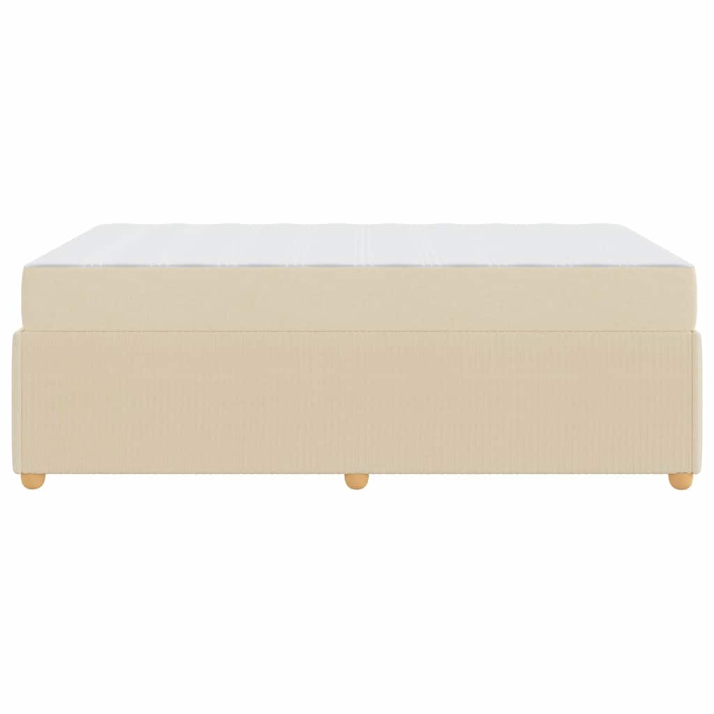 vidaXL Σκελετός Κρεβατιού με στρώμα Κρεμ 120 x 190 cm ύφασμα