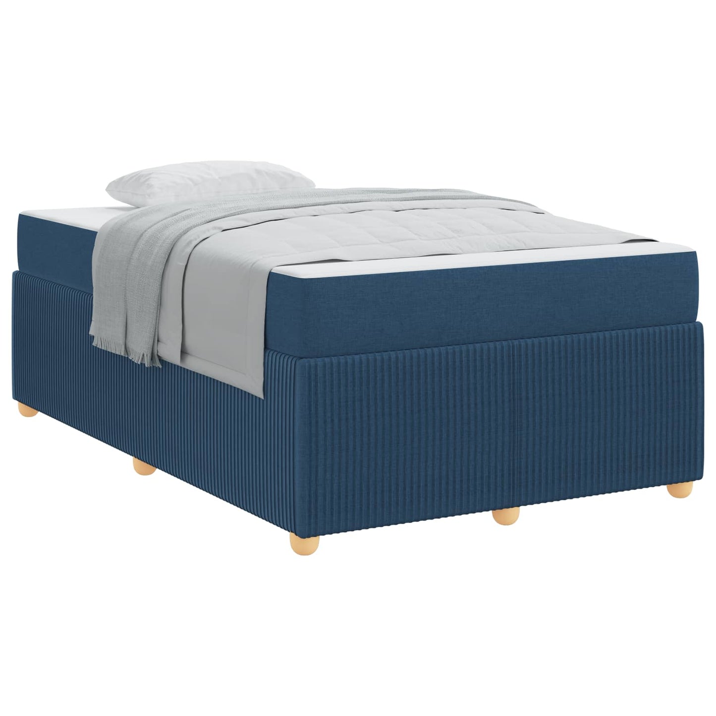 vidaXL Σκελετός Κρεβατιού με στρώμα Μπλε 120 x 190 cm ύφασμα