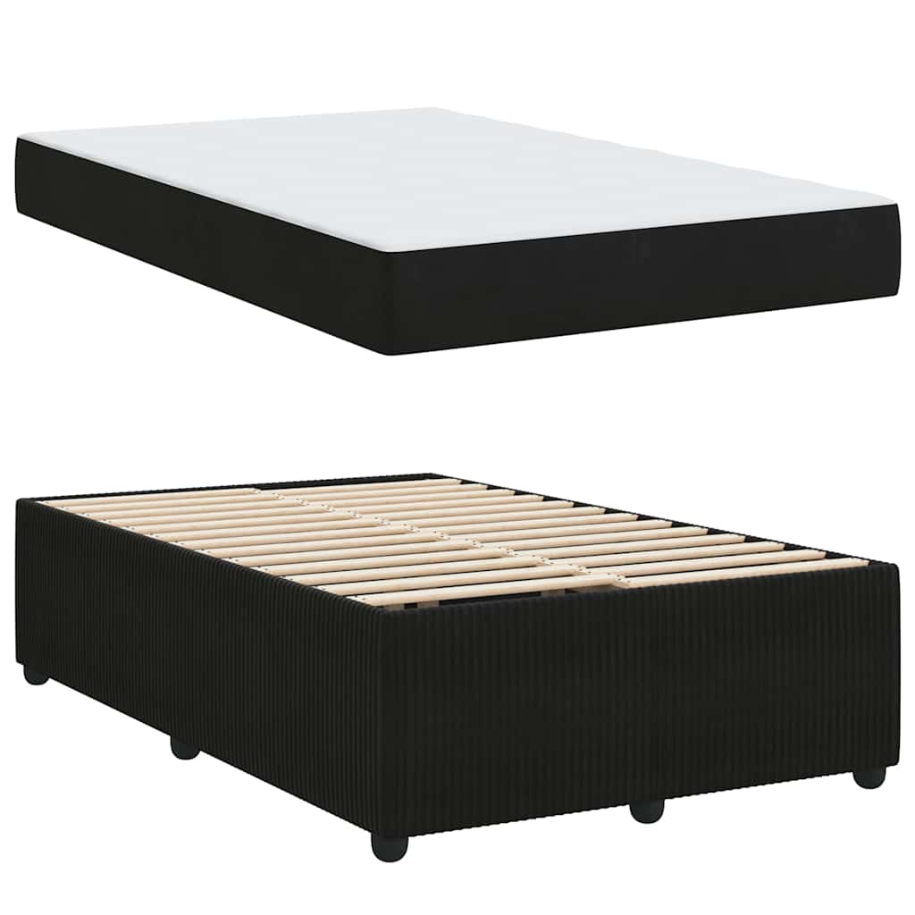 vidaXL Σκελετός Κρεβατιού με στρώμα Μαύρο 120 x 190 cm ύφασμα