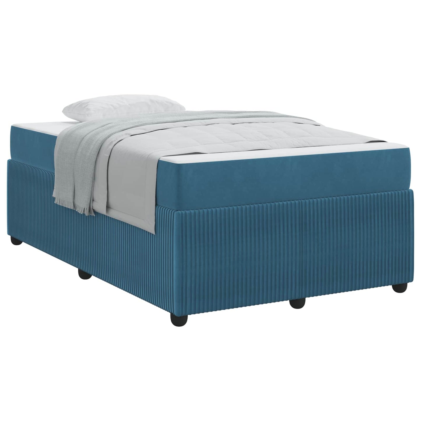 vidaXL Σκελετός Κρεβατιού με στρώμα Μπλε 120 x 190 cm ύφασμα