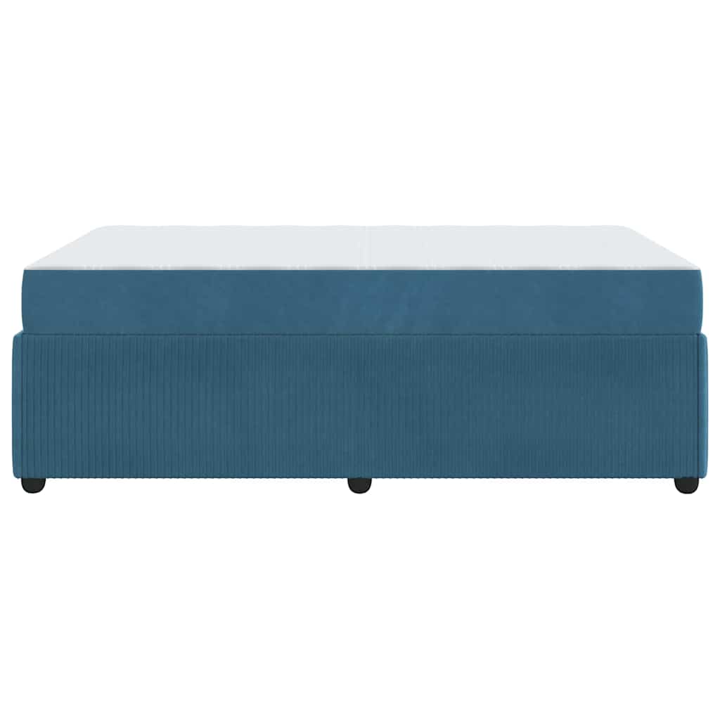 vidaXL Σκελετός Κρεβατιού με στρώμα Μπλε 120 x 190 cm ύφασμα