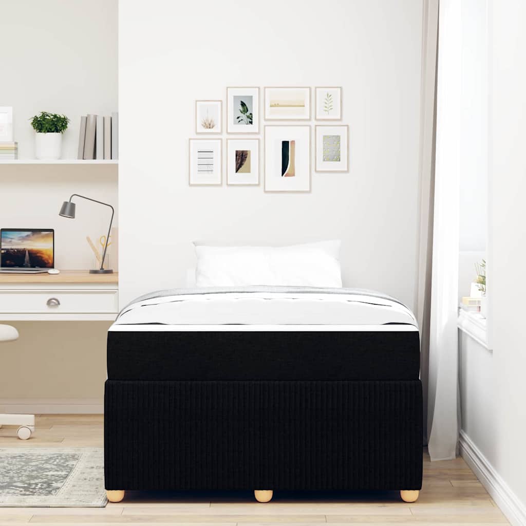 vidaXL Σκελετός Κρεβατιού με στρώμα Μαύρο 120 x 200 cm ύφασμα