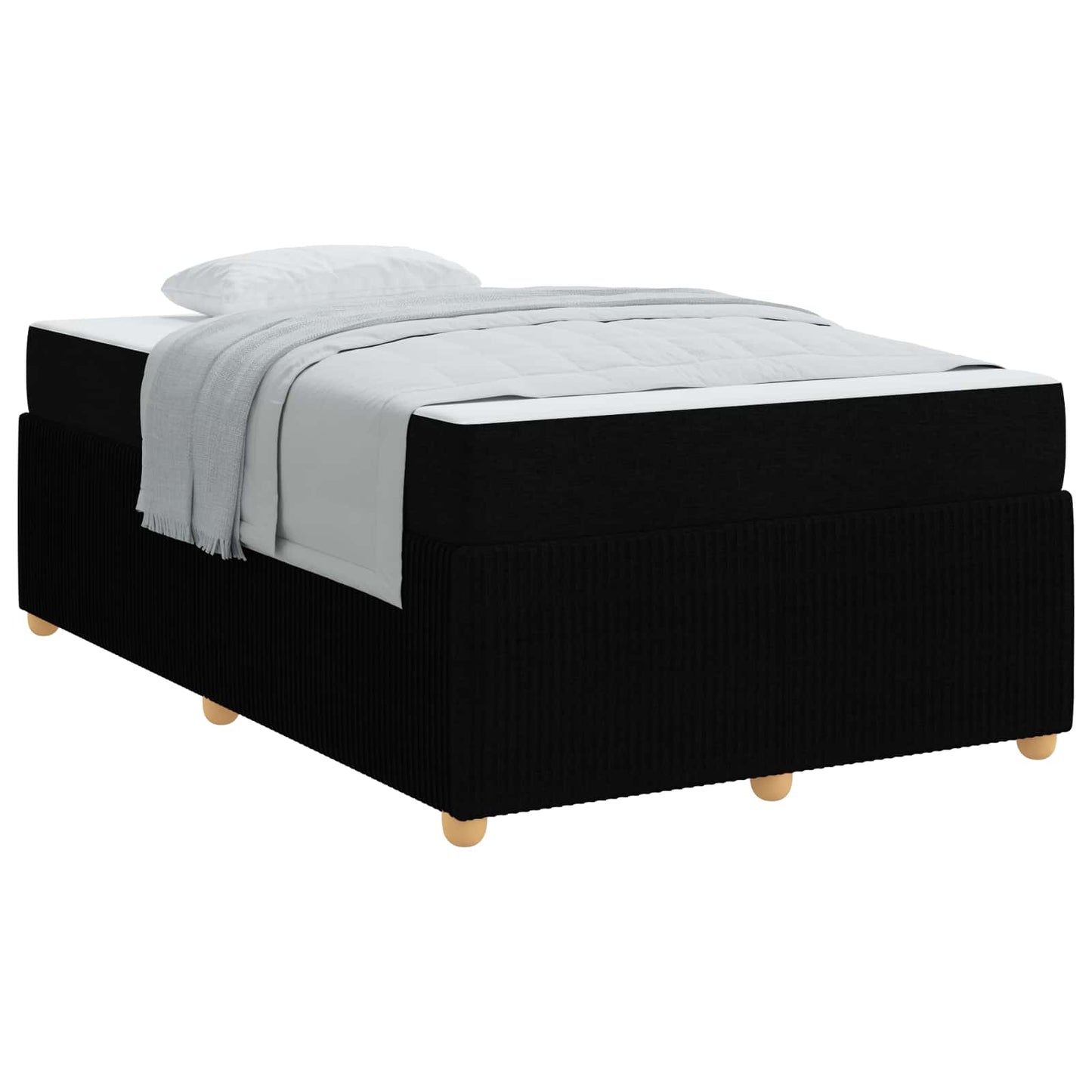vidaXL Σκελετός Κρεβατιού με στρώμα Μαύρο 120 x 200 cm ύφασμα