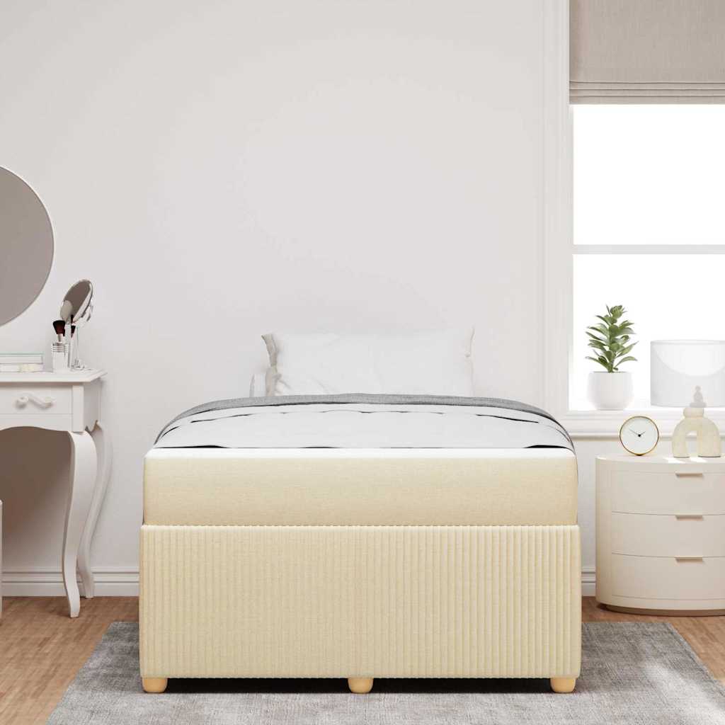 vidaXL Σκελετός Κρεβατιού με στρώμα Κρεμ 120 x 200 cm ύφασμα