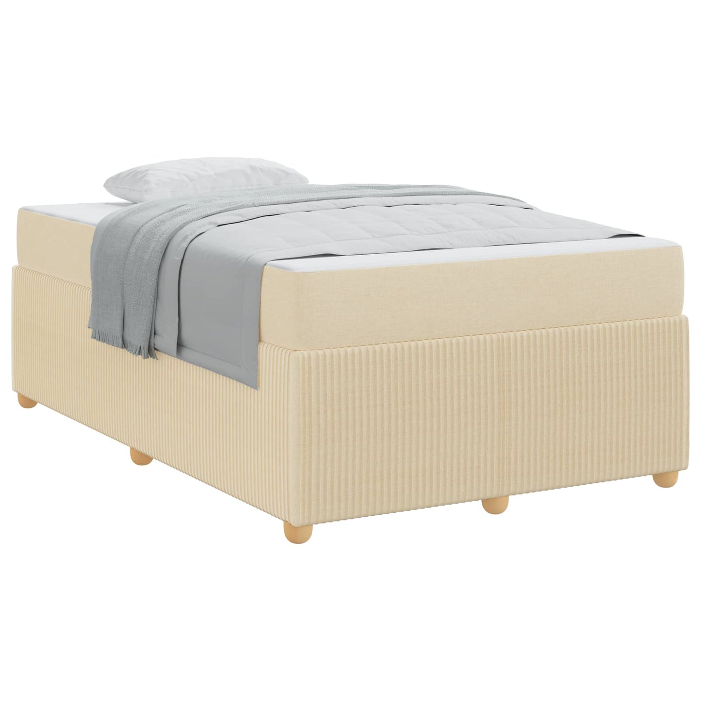 vidaXL Σκελετός Κρεβατιού με στρώμα Κρεμ 120 x 200 cm ύφασμα