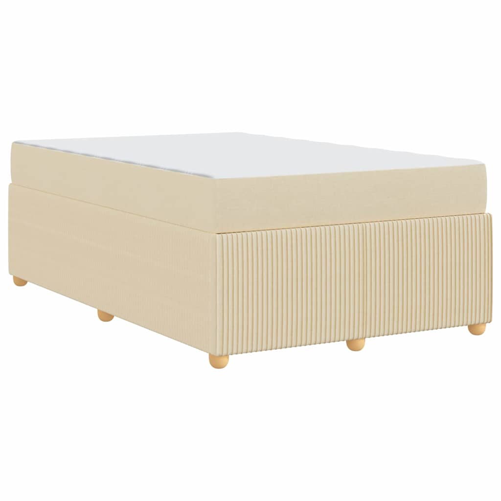 vidaXL Σκελετός Κρεβατιού με στρώμα Κρεμ 120 x 200 cm ύφασμα