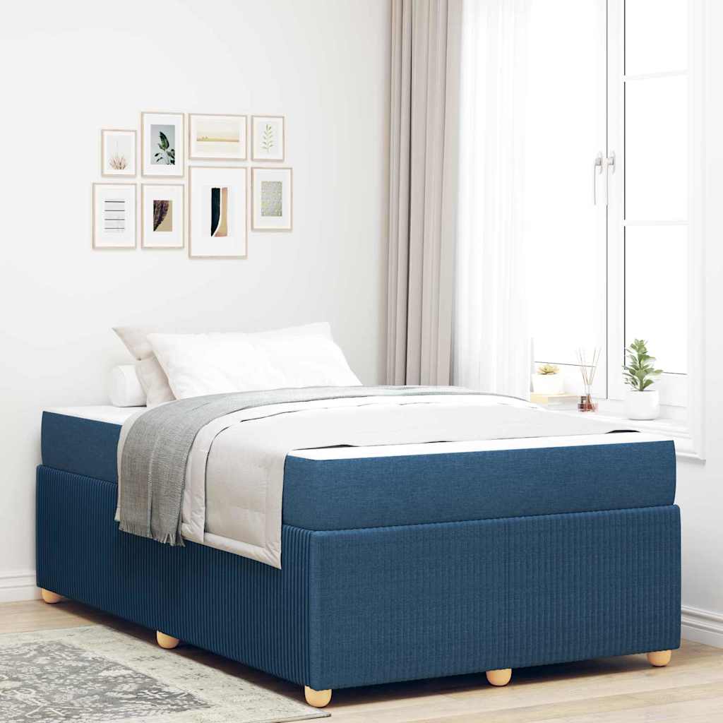 vidaXL Σκελετός Κρεβατιού με στρώμα Μπλε 120 x 200 cm ύφασμα