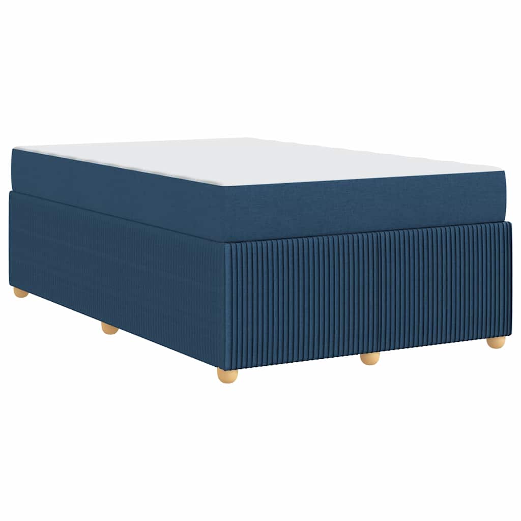 vidaXL Σκελετός Κρεβατιού με στρώμα Μπλε 120 x 200 cm ύφασμα