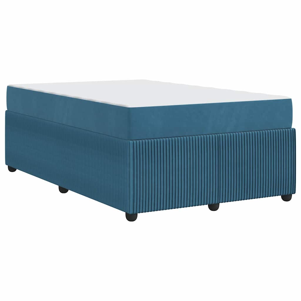 vidaXL Σκελετός Κρεβατιού με στρώμα Μπλε 120 x 200 cm ύφασμα