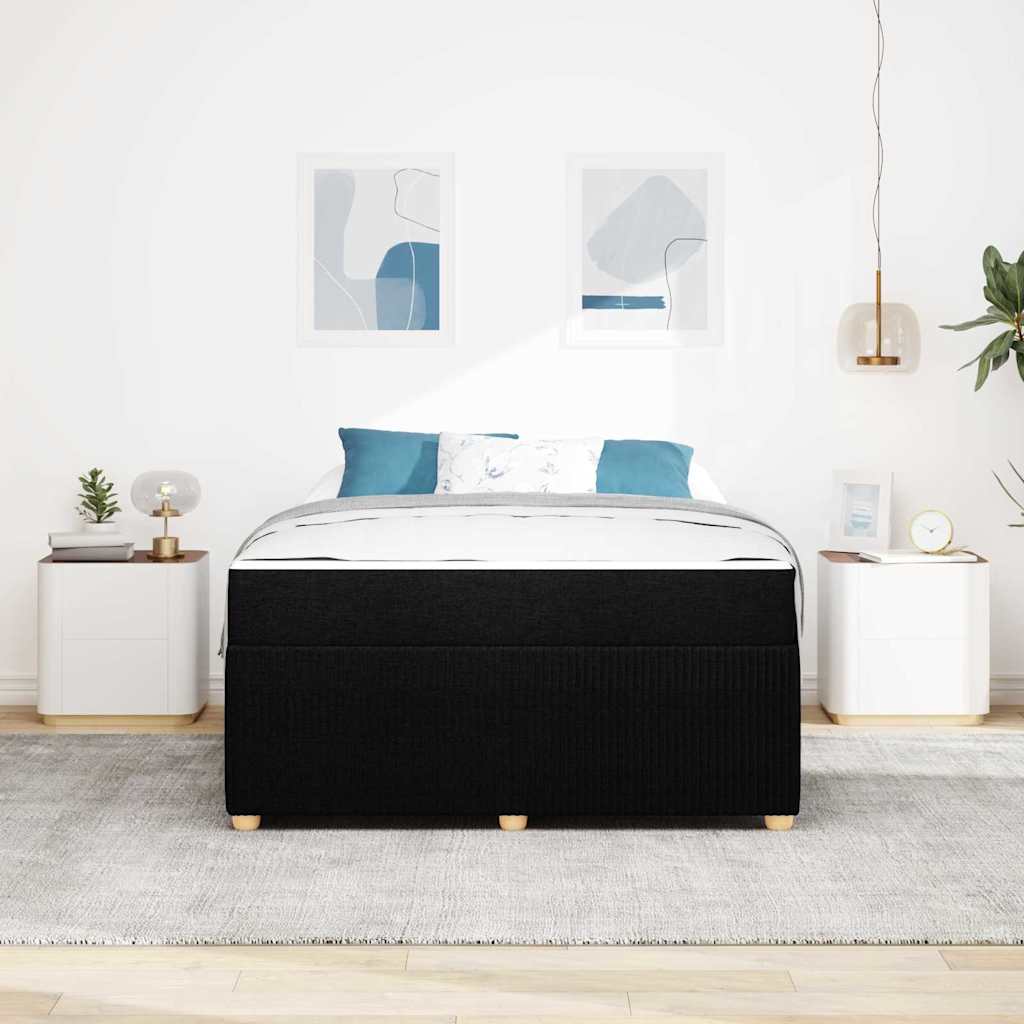 vidaXL Σκελετός Κρεβατιού με στρώμα Μαύρο 140 x 200 cm ύφασμα