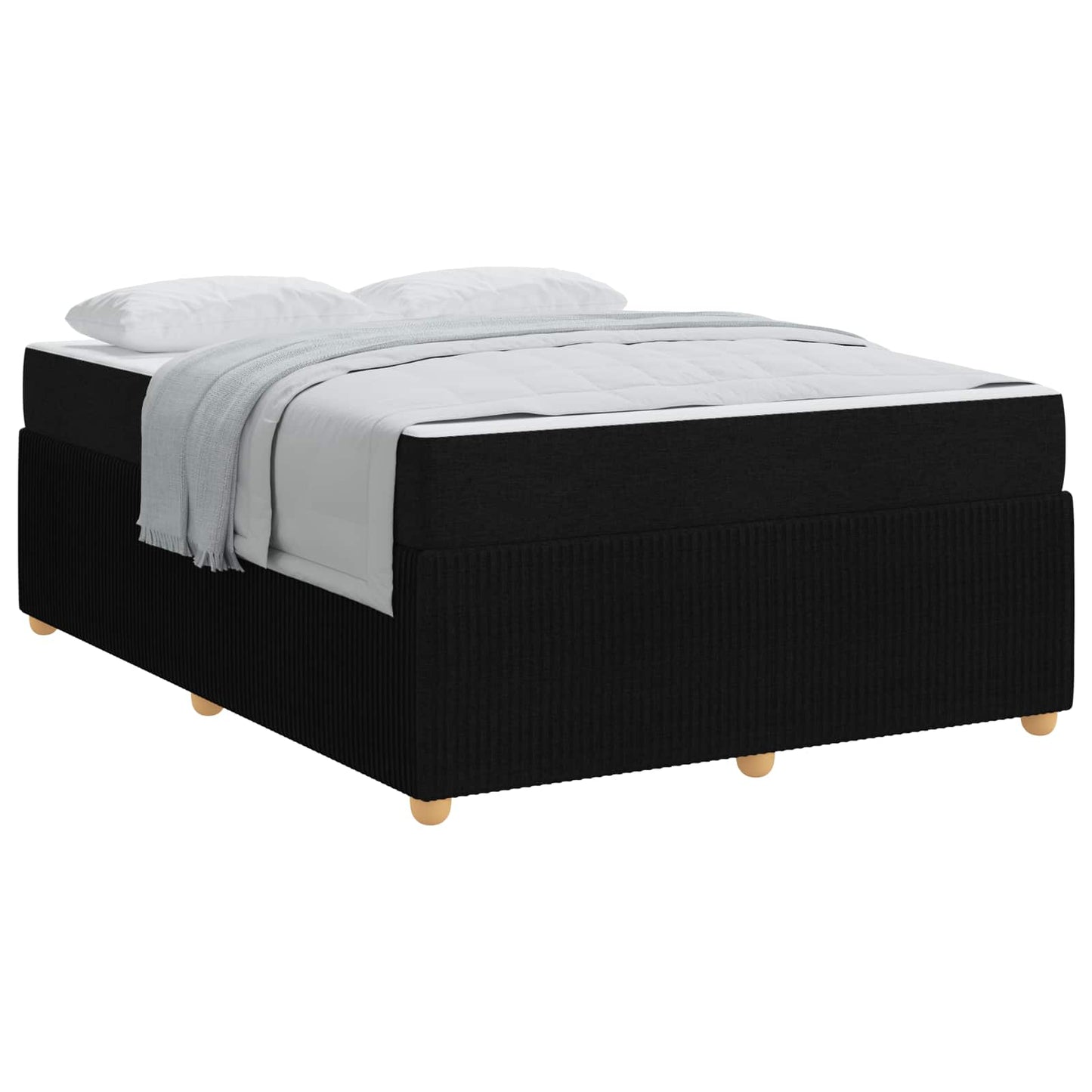 vidaXL Σκελετός Κρεβατιού με στρώμα Μαύρο 140 x 200 cm ύφασμα