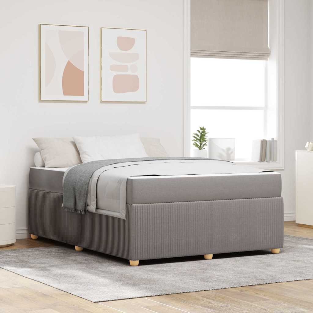 vidaXL Σκελετός Κρεβατιού με στρώμα Taupe 140 x 200 cm ύφασμα