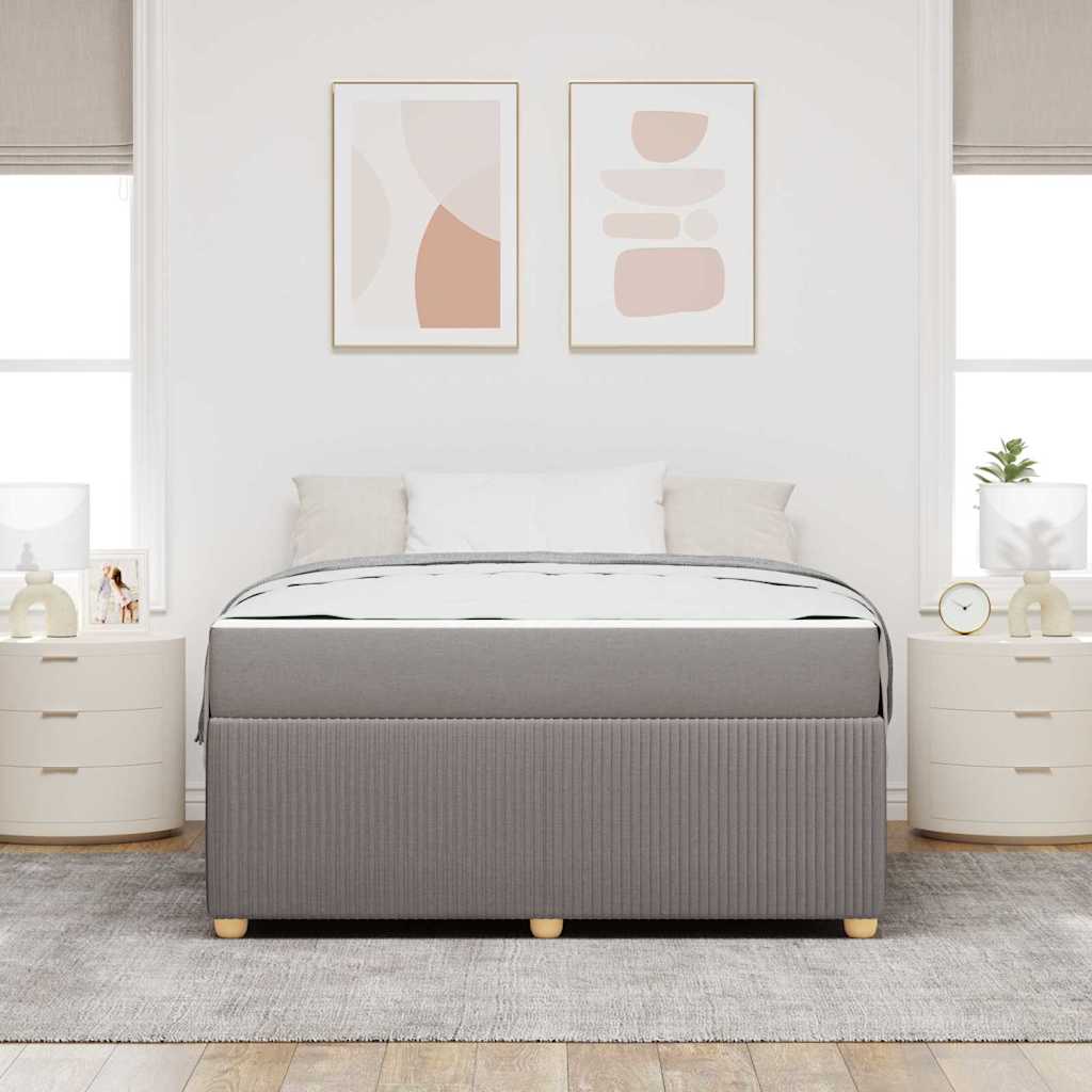 vidaXL Σκελετός Κρεβατιού με στρώμα Taupe 140 x 200 cm ύφασμα