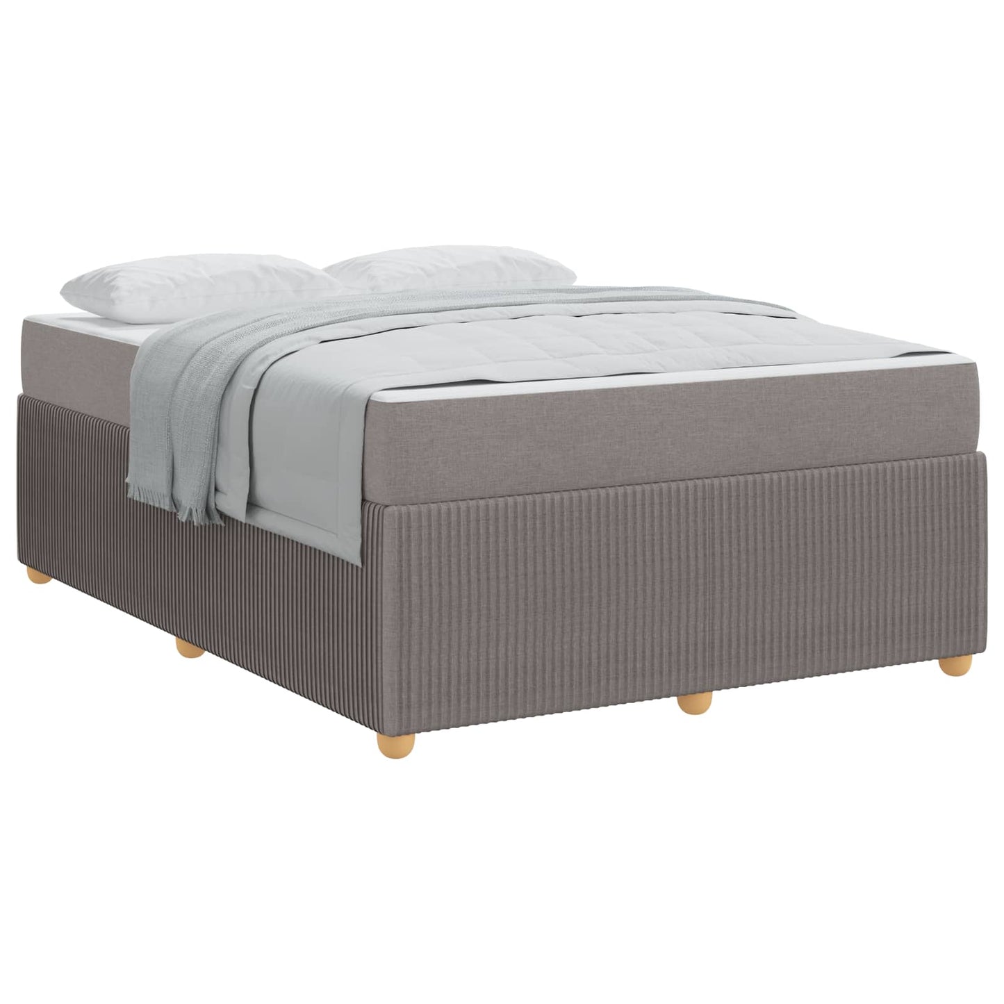 vidaXL Σκελετός Κρεβατιού με στρώμα Taupe 140 x 200 cm ύφασμα