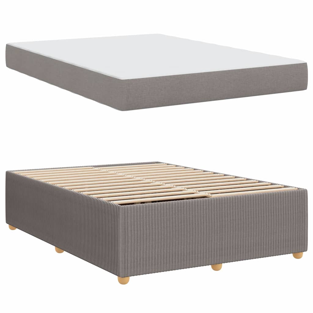 vidaXL Σκελετός Κρεβατιού με στρώμα Taupe 140 x 200 cm ύφασμα