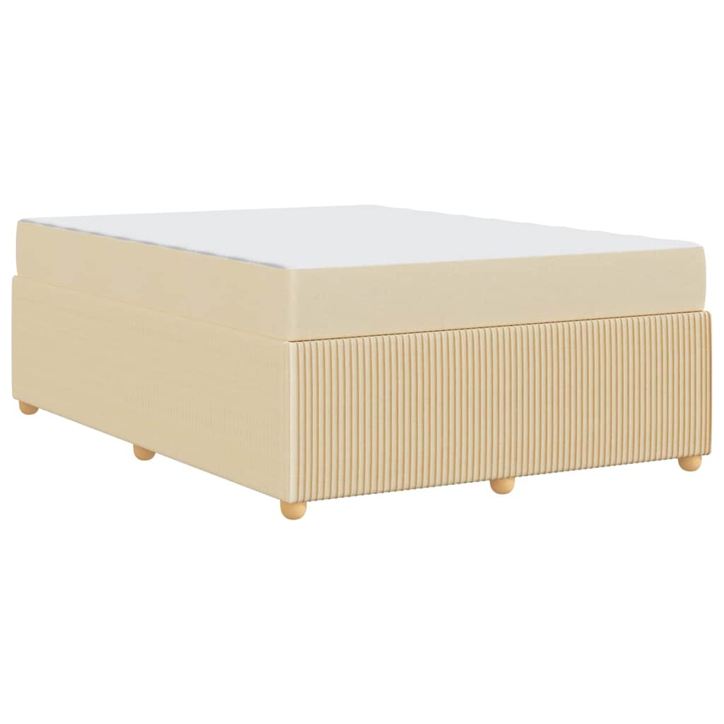 vidaXL Σκελετός Κρεβατιού με στρώμα Κρεμ 140 x 200 cm ύφασμα