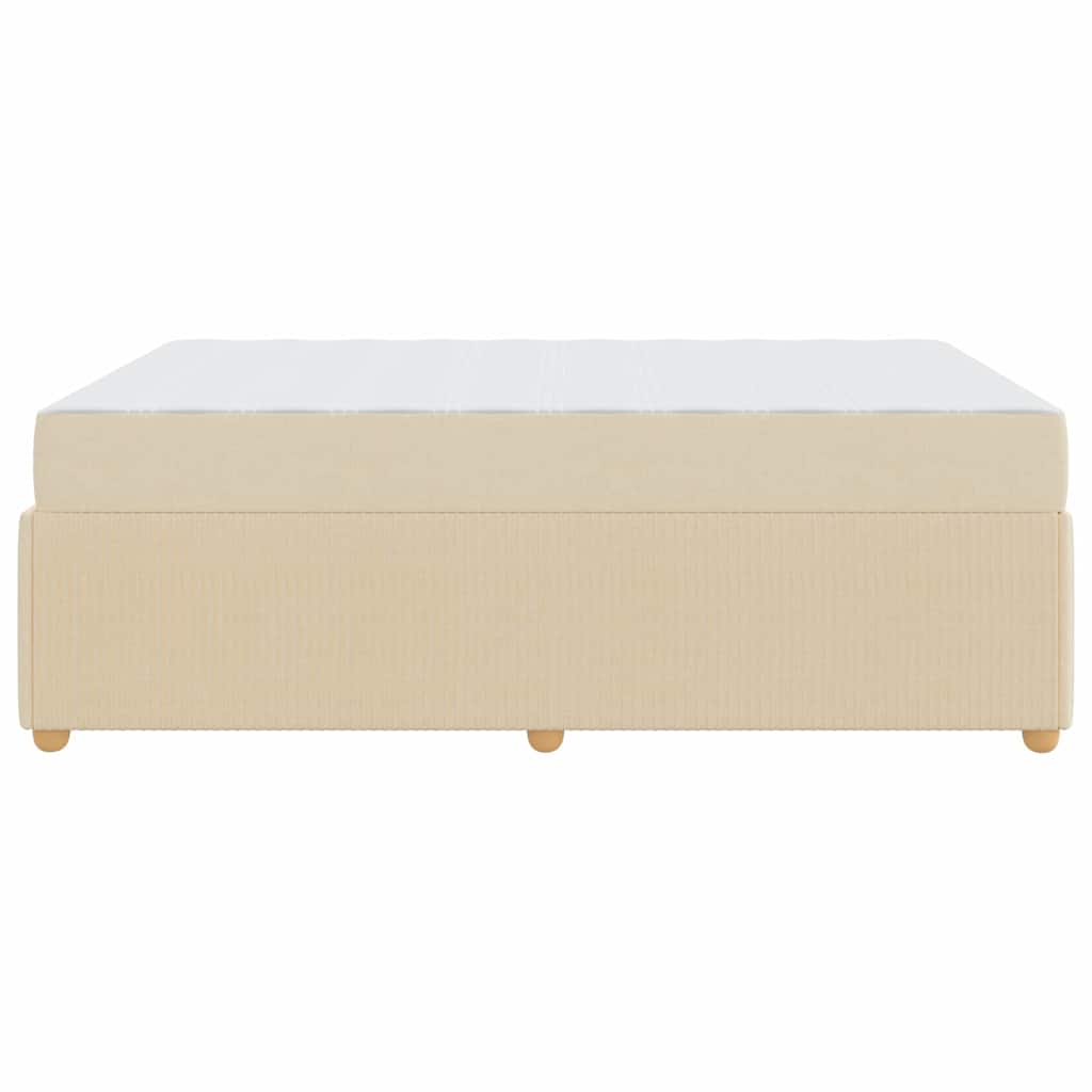 vidaXL Σκελετός Κρεβατιού με στρώμα Κρεμ 140 x 200 cm ύφασμα