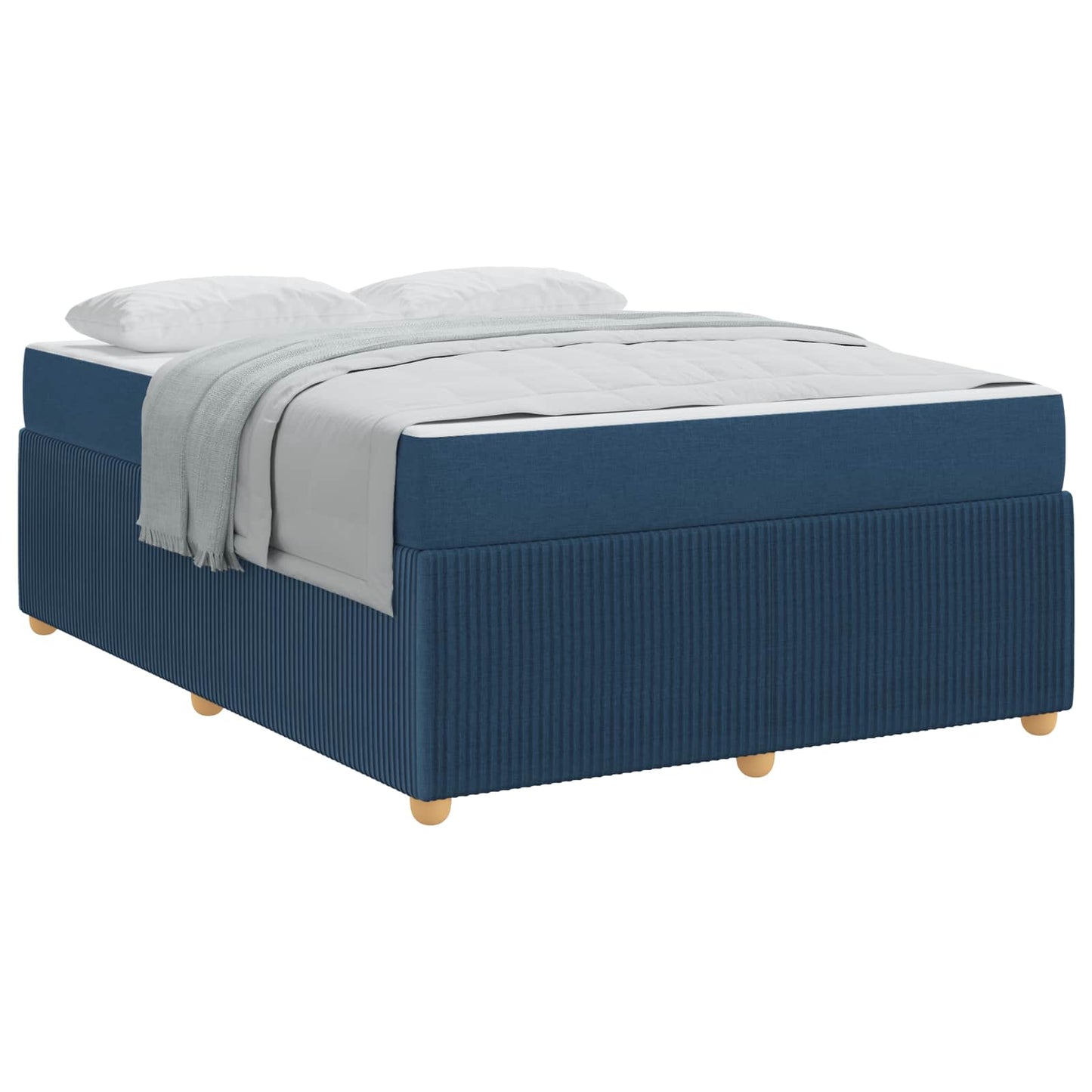 vidaXL Σκελετός Κρεβατιού με στρώμα Μπλε 140 x 200 cm ύφασμα