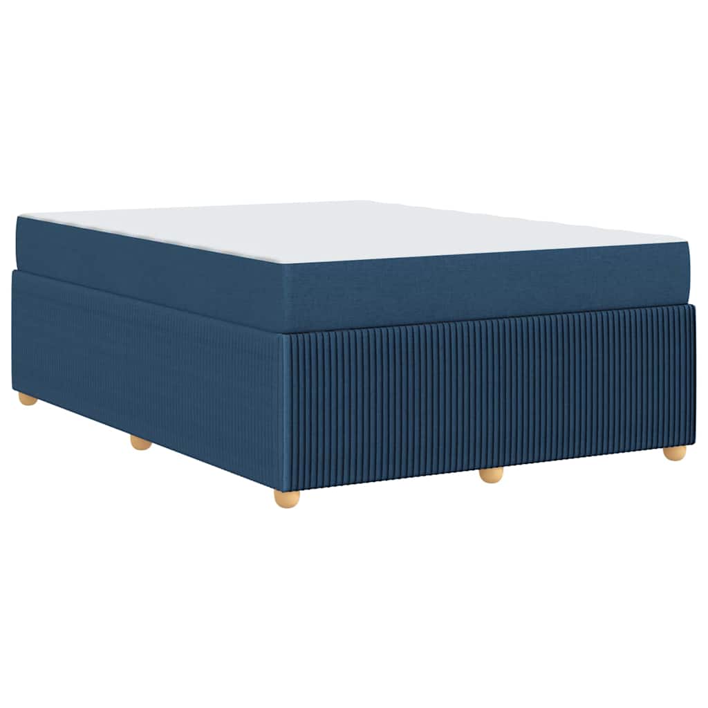 vidaXL Σκελετός Κρεβατιού με στρώμα Μπλε 140 x 200 cm ύφασμα