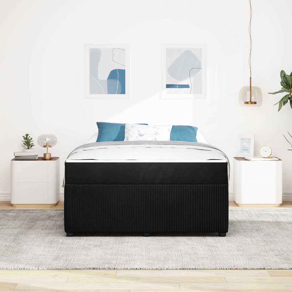 vidaXL Σκελετός Κρεβατιού με στρώμα Μαύρο 140 x 200 cm ύφασμα
