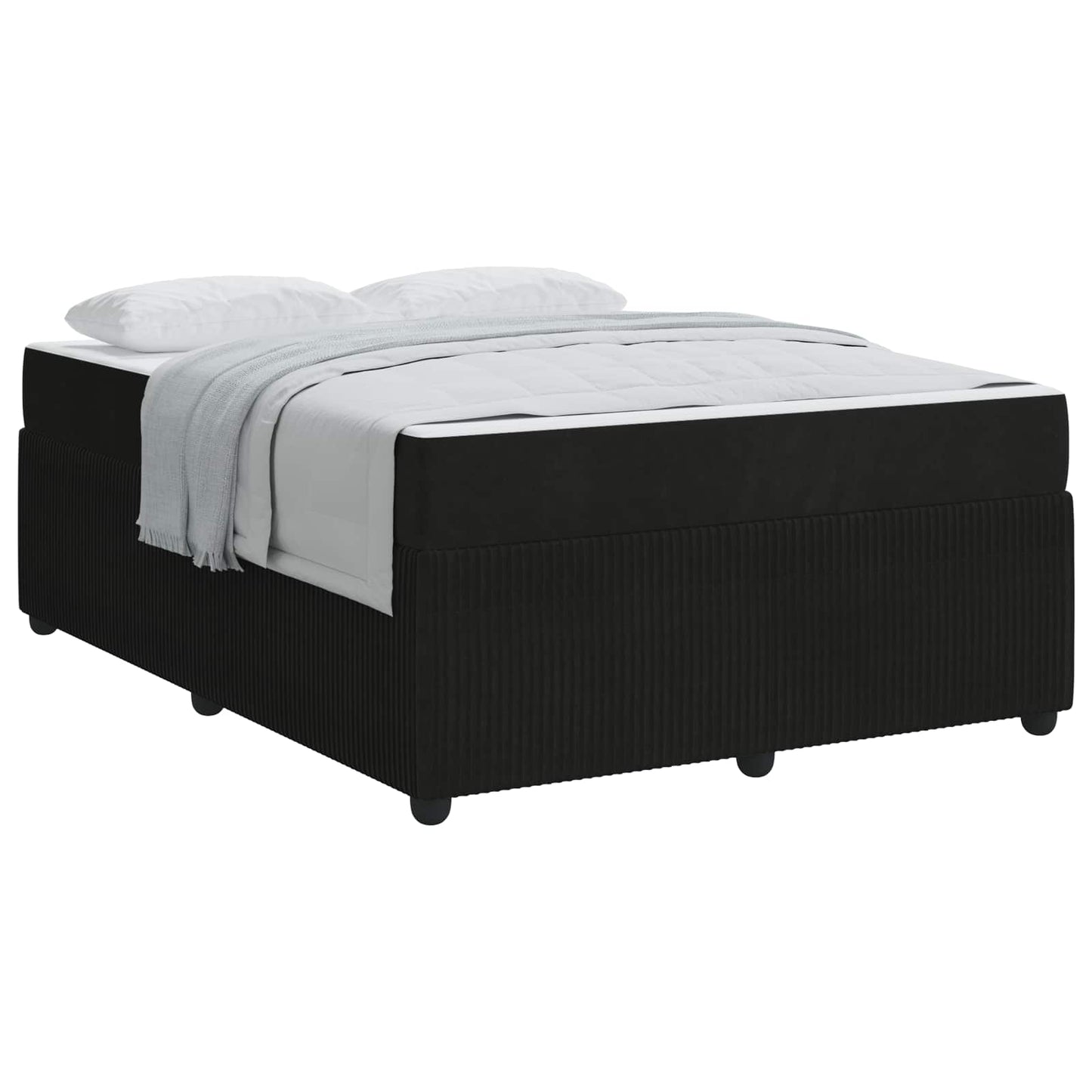vidaXL Σκελετός Κρεβατιού με στρώμα Μαύρο 140 x 200 cm ύφασμα