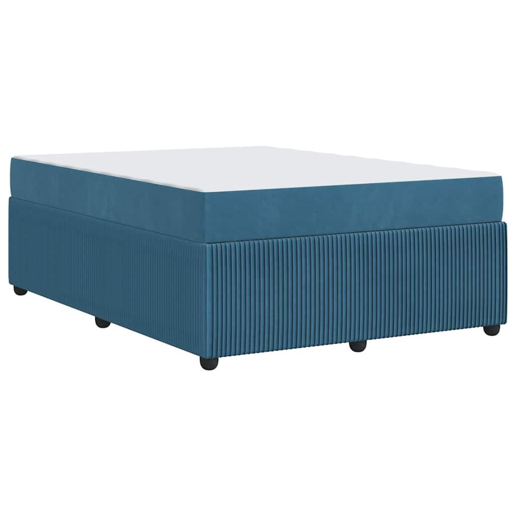 vidaXL Σκελετός Κρεβατιού με στρώμα Μπλε 140 x 200 cm ύφασμα