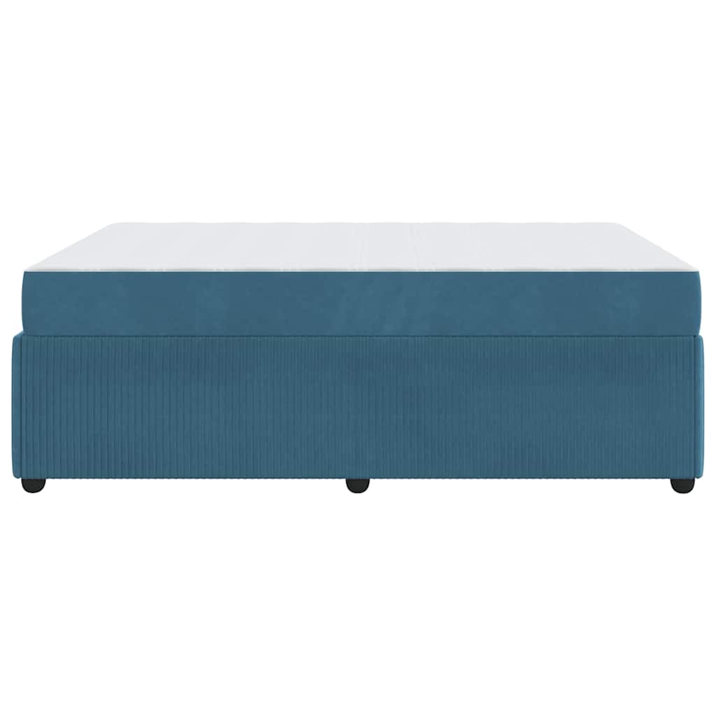 vidaXL Σκελετός Κρεβατιού με στρώμα Μπλε 140 x 200 cm ύφασμα