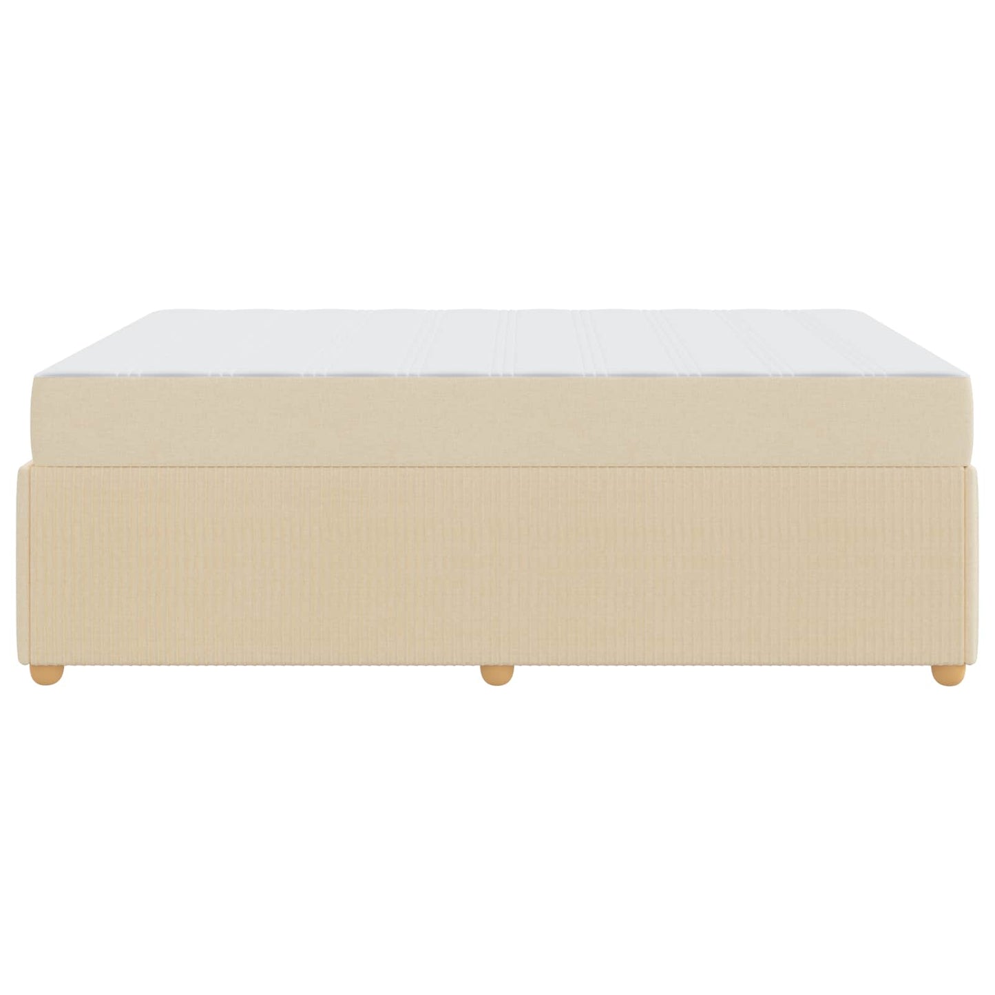 vidaXL Σκελετός Κρεβατιού με στρώμα Κρεμ 160 x 200 cm ύφασμα