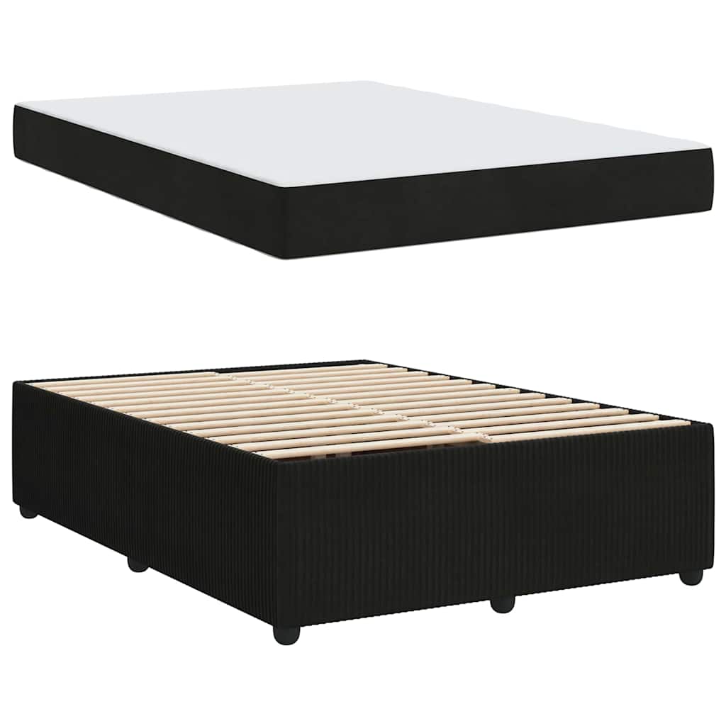 vidaXL Σκελετός Κρεβατιού με στρώμα Μαύρο 160 x 200 cm ύφασμα
