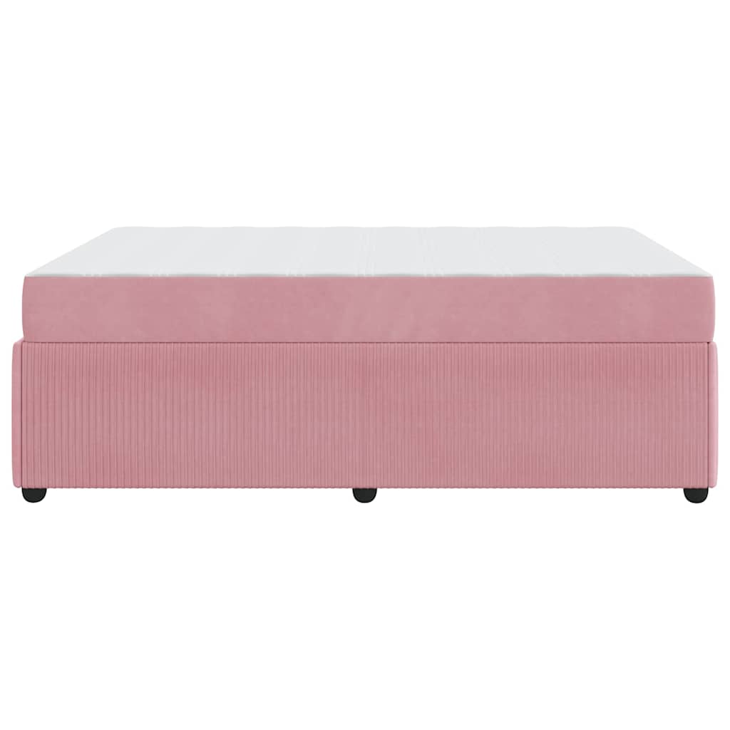 vidaXL Σκελετός Κρεβατιού με στρώμα Ροζ 160 x 200 cm ύφασμα