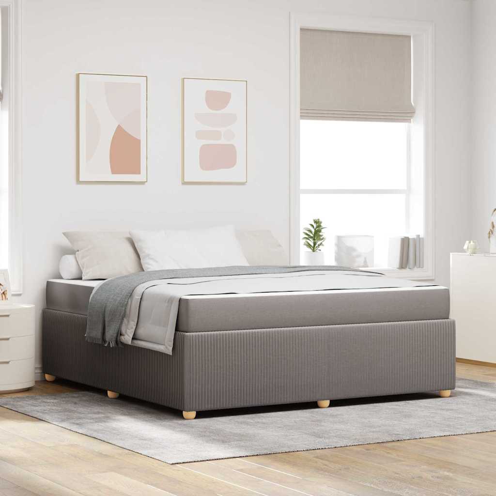 vidaXL Σκελετός Κρεβατιού με στρώμα Taupe 180 x 200 cm ύφασμα
