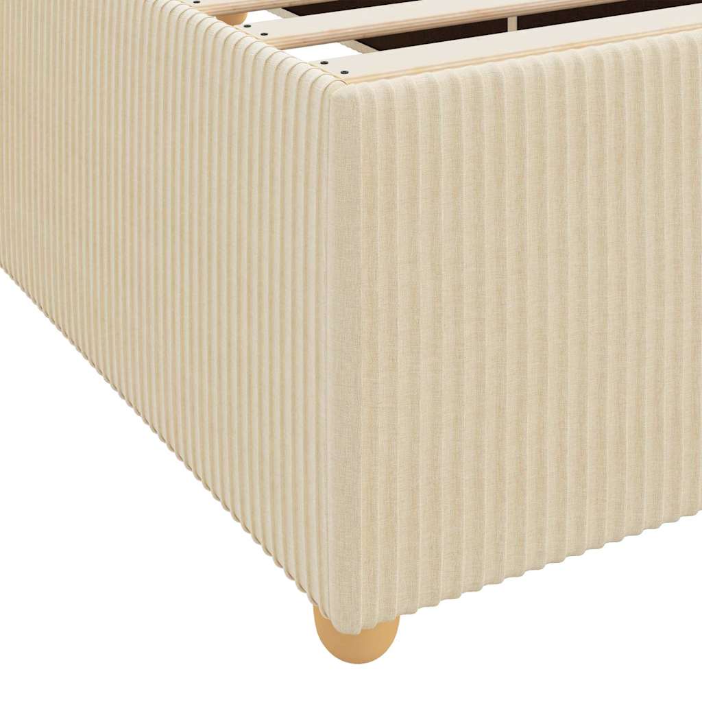 vidaXL Σκελετός Κρεβατιού με στρώμα Κρεμ 180 x 200 cm ύφασμα