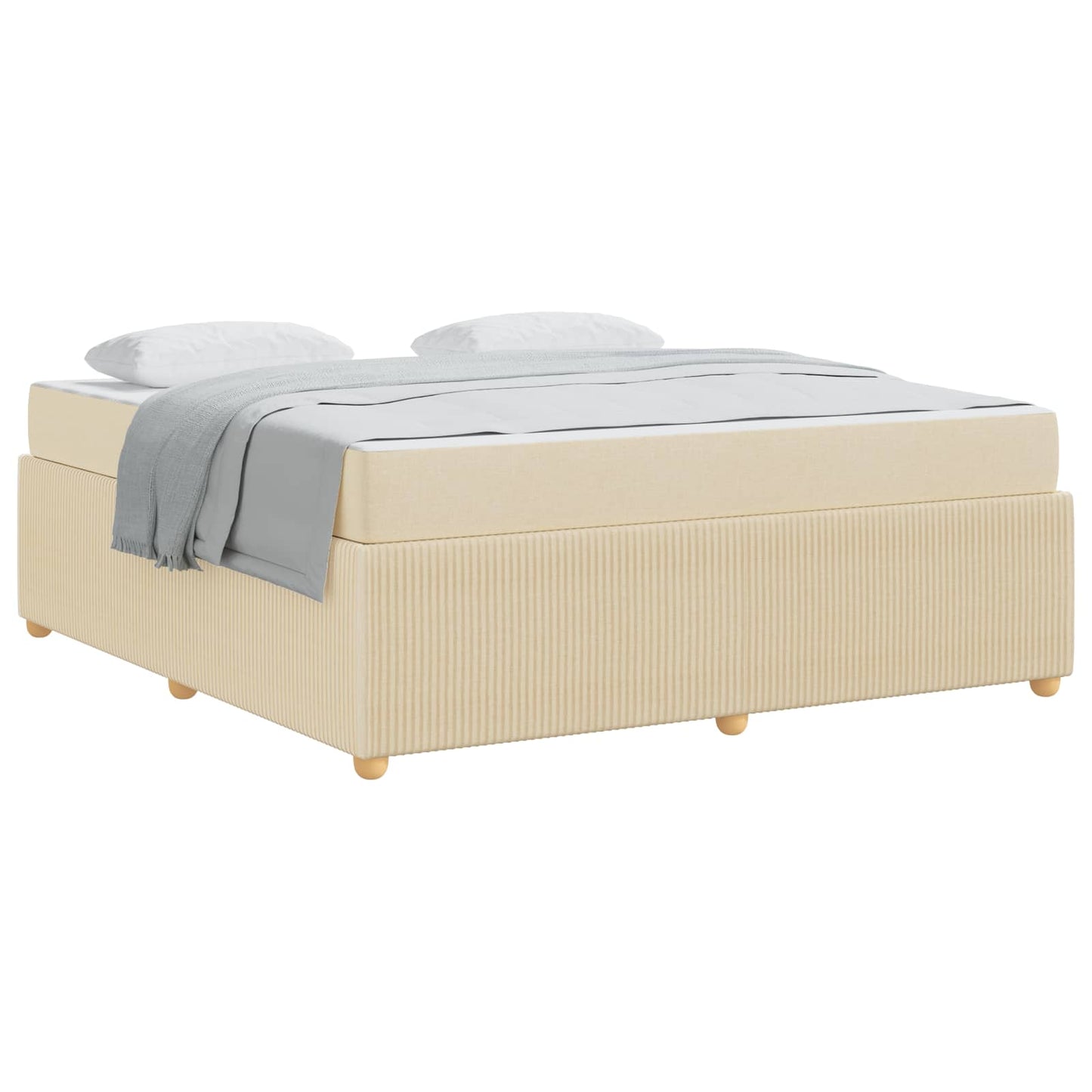 vidaXL Σκελετός Κρεβατιού με στρώμα Κρεμ 180 x 200 cm ύφασμα
