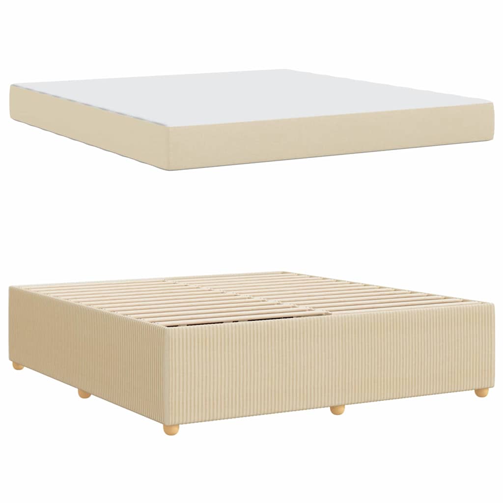 vidaXL Σκελετός Κρεβατιού με στρώμα Κρεμ 180 x 200 cm ύφασμα