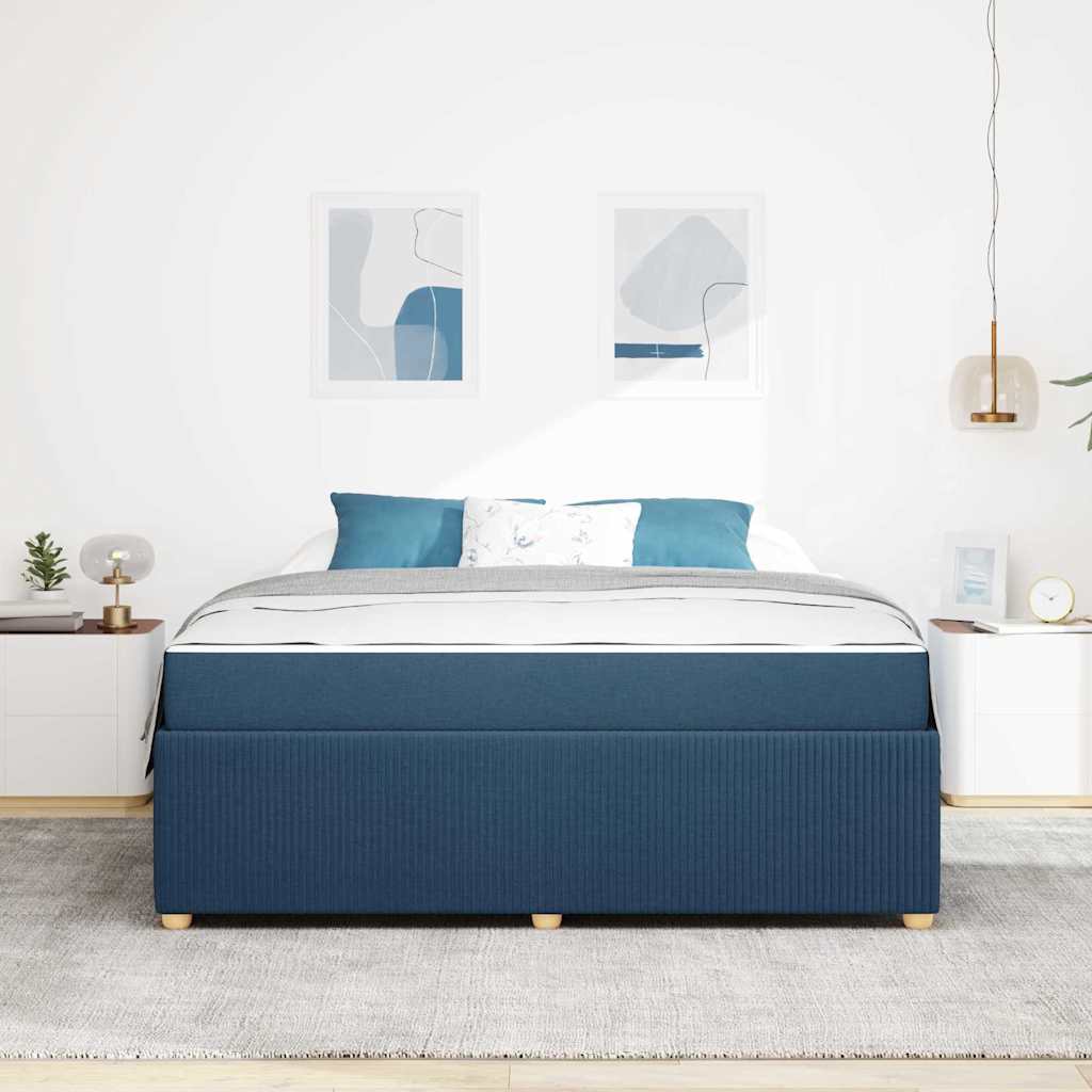 vidaXL Σκελετός Κρεβατιού με στρώμα Μπλε 180 x 200 cm ύφασμα