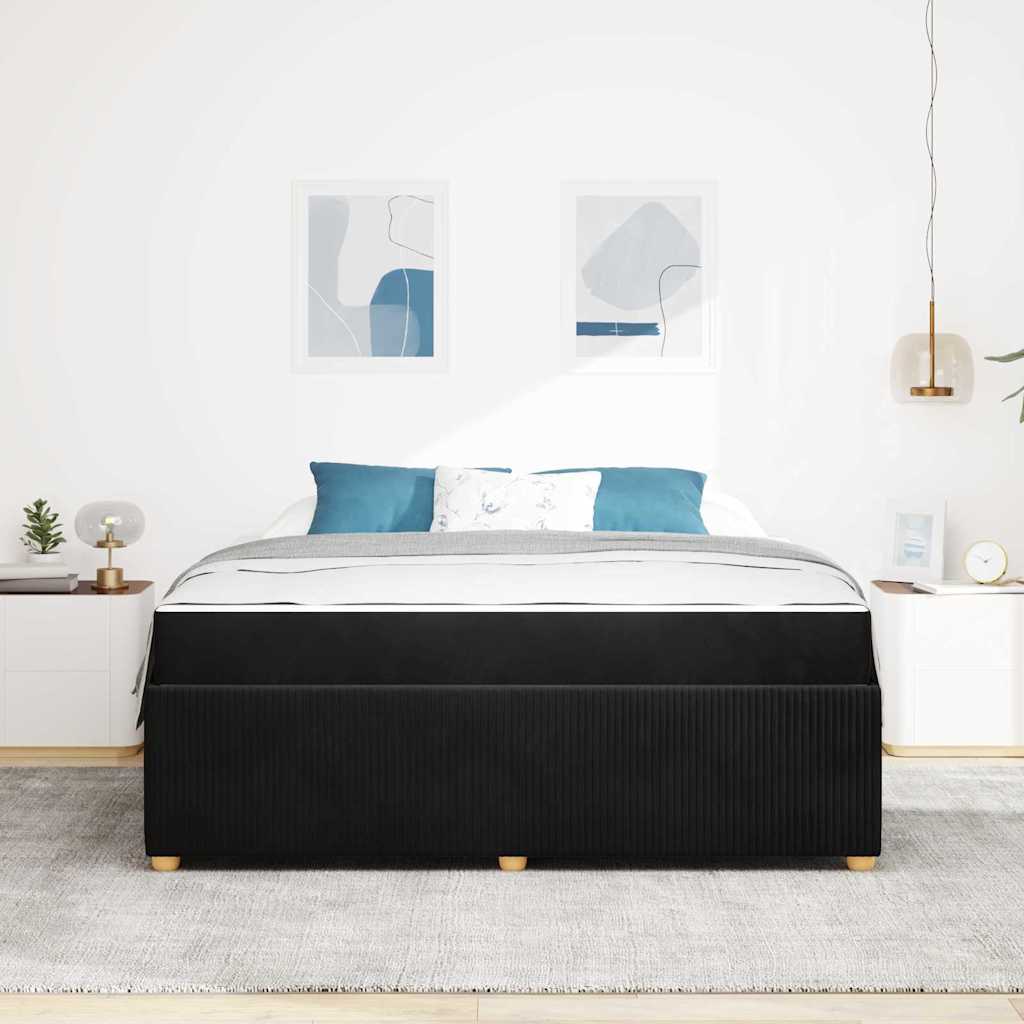 vidaXL Σκελετός Κρεβατιού με στρώμα Μαύρο 180 x 200 cm ύφασμα
