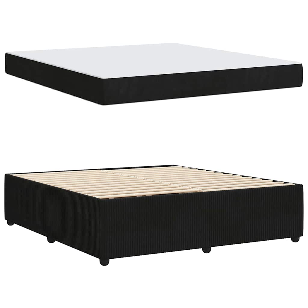 vidaXL Σκελετός Κρεβατιού με στρώμα Μαύρο 180 x 200 cm ύφασμα