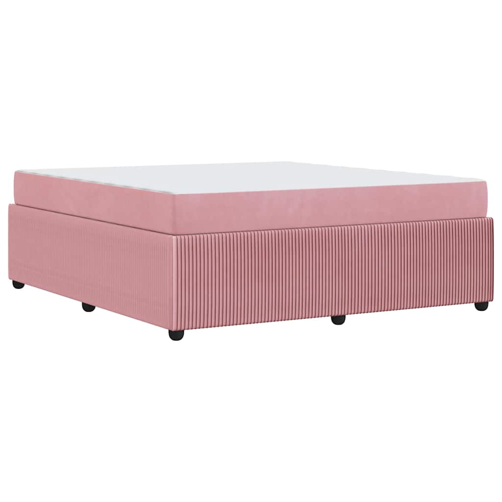 vidaXL Σκελετός Κρεβατιού με στρώμα Ροζ 180 x 200 cm ύφασμα