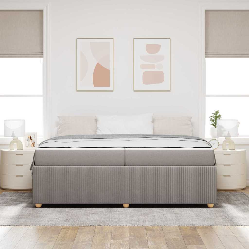 vidaXL Σκελετός Κρεβατιού με στρώμα Taupe 200 x 200 cm ύφασμα